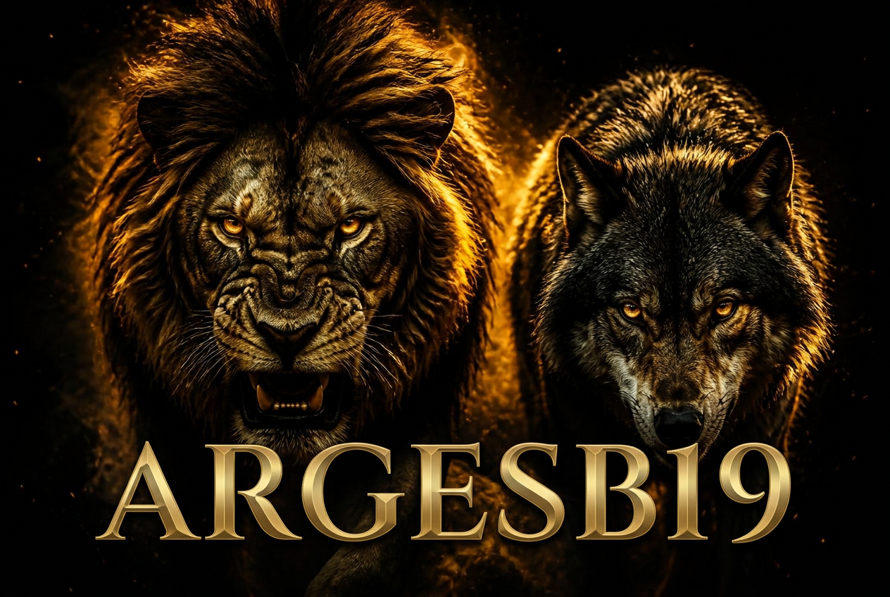 León y lobo dorados, símbolo de fuerza de ARGESB19